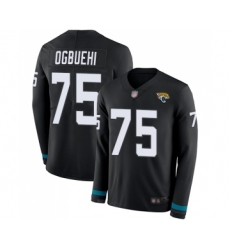 Men's Jacksonville Jaguars #75 Cedric Ogbuehi Limited Black Therma Long Sleeve Football Jersey