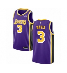 Men's Los Angeles Lakers #3 Anthony Davis Authentic Purple Basketball Jersey - Statement Edition