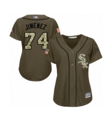 Women's Chicago White Sox #74 Eloy Jimenez Authentic Green Salute to Service Baseball Jersey