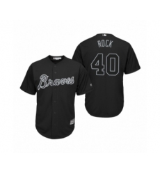 Women Atlanta Braves #40 Mike Soroka Rock Black 2019 Players Weekend Replica Jersey