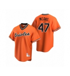Men's Baltimore Orioles #47 John Means Nike Orange Cooperstown Collection Alternate Jersey