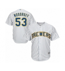 Youth Milwaukee Brewers #53 Brandon Woodruff Authentic White Home Cool Base Baseball Jersey