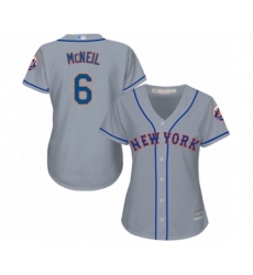 Women's New York Mets #6 Jeff McNeil Authentic Grey Road Cool Base Baseball Jersey