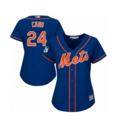 Women's New York Mets #24 Robinson Cano Authentic Royal Blue Alternate Home Cool Base Baseball Jersey