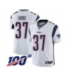 Youth New England Patriots #37 Damien Harris White Vapor Untouchable Limited Player 100th Season Football Jersey