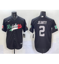 Men's Las Vegas Raiders #2 Ashton Jeanty Black Mexico Cool Base Stitched Baseball Jersey