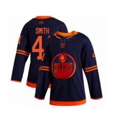Men's Edmonton Oilers #41 Mike Smith Authentic Navy Blue Alternate Hockey Jersey