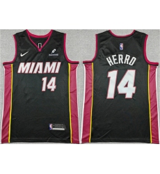 Men's Miami Heat #14 Tyler Herro Black Icon Edition Stitched Basketball Jersey
