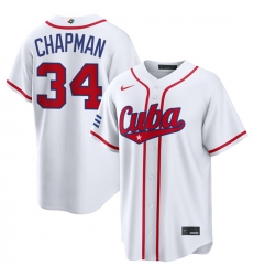 Men's Cuba Baseball #34 Emmanuel Chapman White 2026 World Baseball Classic Home Stadium Stitched Jersey