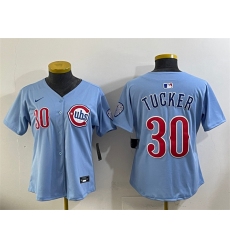 Women's Chicago Cubs #30 Kyle Tucker Blue 2024 25 2nd Alternatemited Stitched Baseball Jersey(Run Small)