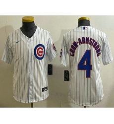 Youth Chicago Cubs #4 Pete Crow Armstrong White Limited Stitched Jersey
