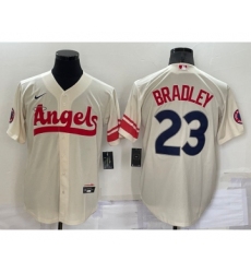 Men's Los Angeles Angels #23 Archie Bradley Cream 2022 City Connect Cool Base Stitched Jersey