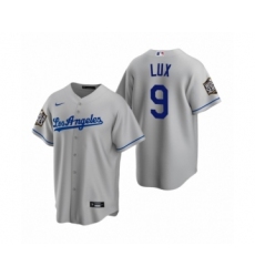 Men's Los Angeles Dodgers #9 Gavin Lux Gray 2020 World Series Replica Jersey