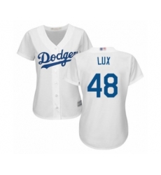Women's Los Angeles Dodgers #48 Gavin Lux Authentic White Home Cool Base Baseball Player Jersey