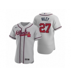 Men's Atlanta Braves #27 Austin Riley Nike Gray Authentic 2020 Road Jersey