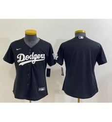 Women's Los Angeles Dodgers Blank Black Stitched Baseball Jersey(Run Small)