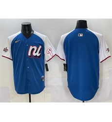Men's National League Philadelphia Phillies Blank Blue Alternate 2025 All-Star Edition Limited Stitched Baseball Jersey