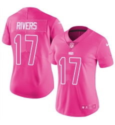 Women's Nike Indianapolis Colts #17 Philip Rivers Pink Stitched NFL Limited Rush Fashion Jersey