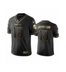 Vikings #18 Justin Jefferson Black Golden Edition Vapor Limited Jersey Vikings #18 Justin Jefferson Black Golden Edition Vapor Limited Jersey