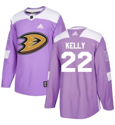 Youth Adidas Anaheim Ducks #22 Chris Kelly Authentic Purple Fights Cancer Practice NHL Jersey