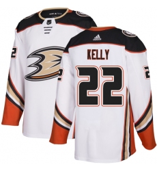 Youth Adidas Anaheim Ducks #22 Chris Kelly Authentic White Away NHL Jersey