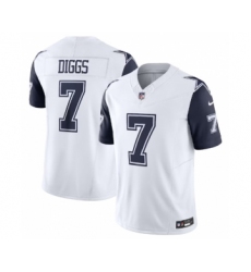 Men's Nike Dallas Cowboys #7 Trevon Diggs White 2023 F.U.S.E. Vapor Limited Stitched Football Jersey