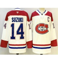 Men's Montreal Canadiens #14 Nick Suzuki White Authentic Jersey