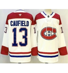 Men's Montreal Canadiens #13 Cole Caufield White Authentic Jersey