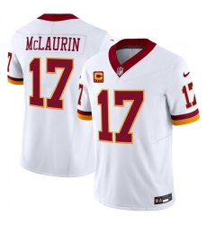 Men's Washington Commanders #17 Terry McLaurin White 2025 F.U.S.E. With 4-star C Throwback Vapor Limited Football Stitched Jersey