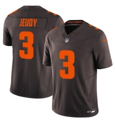 Men's Cleveland Browns #3 Jerry Jeudy Brown 2025 F.U.S.E. 'Alpha Dawg Edition' Vapor Limited Football Stitched Jersey