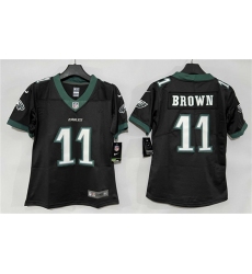 Women's Philadelphia Eagles #11 A. J. Brown Black New Vapor Untouchable Limited Football Stitched Jersey(Run Small)