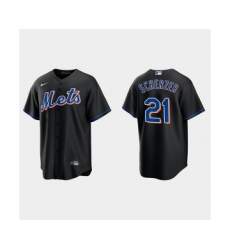 Men's New York Mets #21 Max Scherzer Black Cool Base Stitched Baseball Jersey
