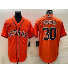 Men's Houston Astros #30 Kyle Tucker Orange Stitched MLB Cool Base Nike Jersey
