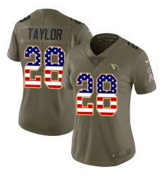 Women's Nike Arizona Cardinals #28 Jamar Taylor Limited Olive USA Flag 2017 Salute to Service NFL Jersey