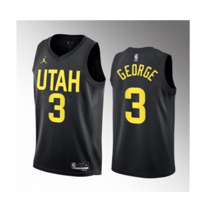 Men's Utah Jazz #3 Keyonte George Black 2023 Draft Statement Edition Stitched Basketball Jersey