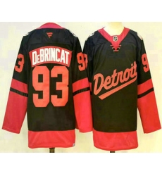 Men's Detroit Red Wings #93 Alex DeBrincat Black 2025 Stadium Series Stitched Jersey