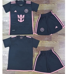 Youth Inter Miami CF Custom Black Soccer Jersey Suit
