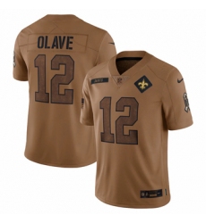 Men's New Orleans Saints #12 Chris Olave Nike Brown 2023 Salute To Service Limited Jersey
