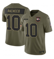 Men's Kansas City Chiefs #10 Isiah Pacheco Olive 2025 Salute to Service Limited Football Stitched Jersey