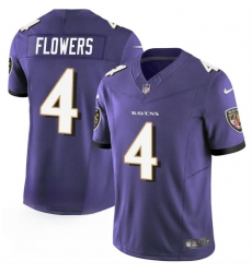 Men's Baltimore Ravens #4 Zay Flowers Purple 2023 F.U.S.E. Vapor Limited Football Stitched Jersey Men's Baltimore Ravens #4 Zay Flowers Purple 2023 F.U.S.E. Vapor Limited Football Stitched Jersey