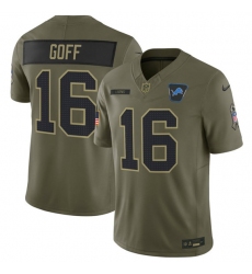 Men's Detroit Lions #16 Jared Goff Olive 2025 F.U.S.E. Salute to Service Limited Football Stitched Jersey Men's Detroit Lions #16 Jared Goff Olive 2025 F.U.S.E. Salute to Service Limited Football Stitched Jersey
