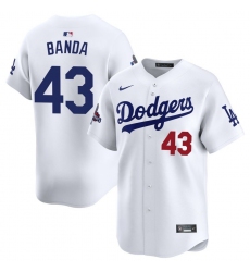 Men's Los Angeles Dodgers #43 Anthony banda White 2024 World Series Stitched Baseball Jersey