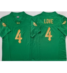 Men's Notre Dame Fighting Irish #4 Jeremiyah Love Green 2025 F.U.S.E. Limited Stitched Jersey
