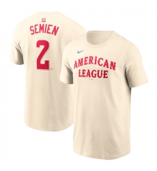 Men's American League #2 Marcus Semien Cream 2024 All-Star Name & Number T-Shirt