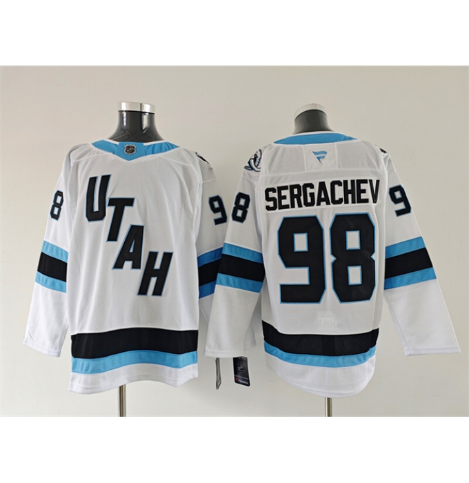 Men's Utah Mammoth #98 Mikhail Sergachev White 2025 Stitched Jersey