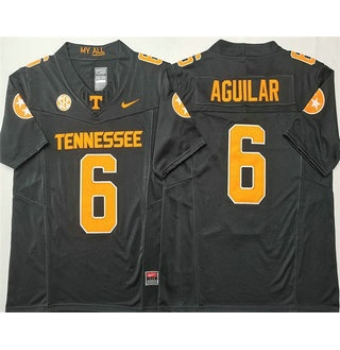 Men's Tennessee Volunteers #6 Joey Aguilar Anthracite FUSE College Football Jersey