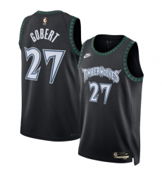 Men's Minnesota Timberwolves #27 Rudy Gobert Black 2025 Classic Edition Stitched Jersey