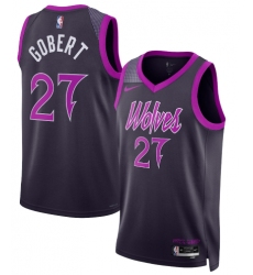 Men's Minnesota Timberwolves #27 Rudy Gobert Purple 2025-26 City Edition Stitched Basketball Jersey