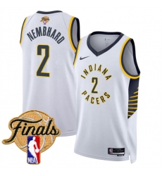 Men's Indiana Pacers #2 Andrew Nembhard White 2025 Finals Association Edition Stitched Basketball Jersey