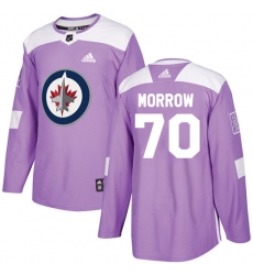 Men's Adidas Winnipeg Jets #70 Joe Morrow Authentic Purple Fights Cancer Practice NHL Jersey